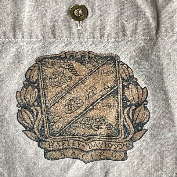 Harley Davidson Men’s Shirt 2XL Short Sleeve Button Down Distressed Shirt - Picture 4 of 4